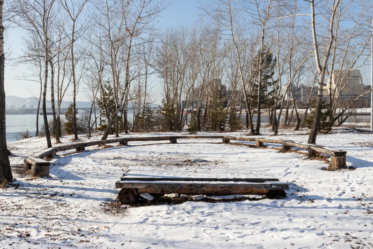 Sníh a nízké teploty budou i v nížinách. Zdroj: Shutterstock | TVGURU.cz Zasněžený rybníček se stromy.