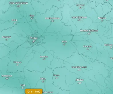 Teploty v příštím týdnu podle Windy