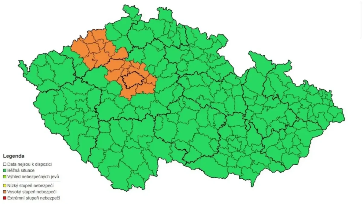 Silné sněžení v dnešních ranních hodinách