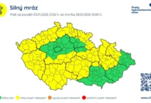 Výstraha na silný mráz platí do čtvrtka