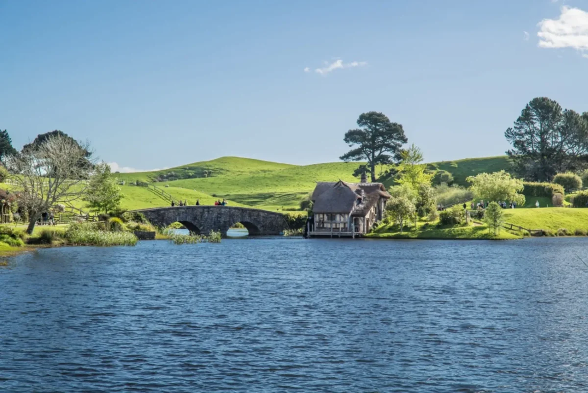 Nový Zéland filmařský set up z Pán prstenů