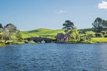 Nový Zéland filmařský set up z Pán prstenů