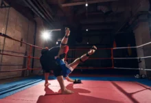 MMA zápasníci trénují.