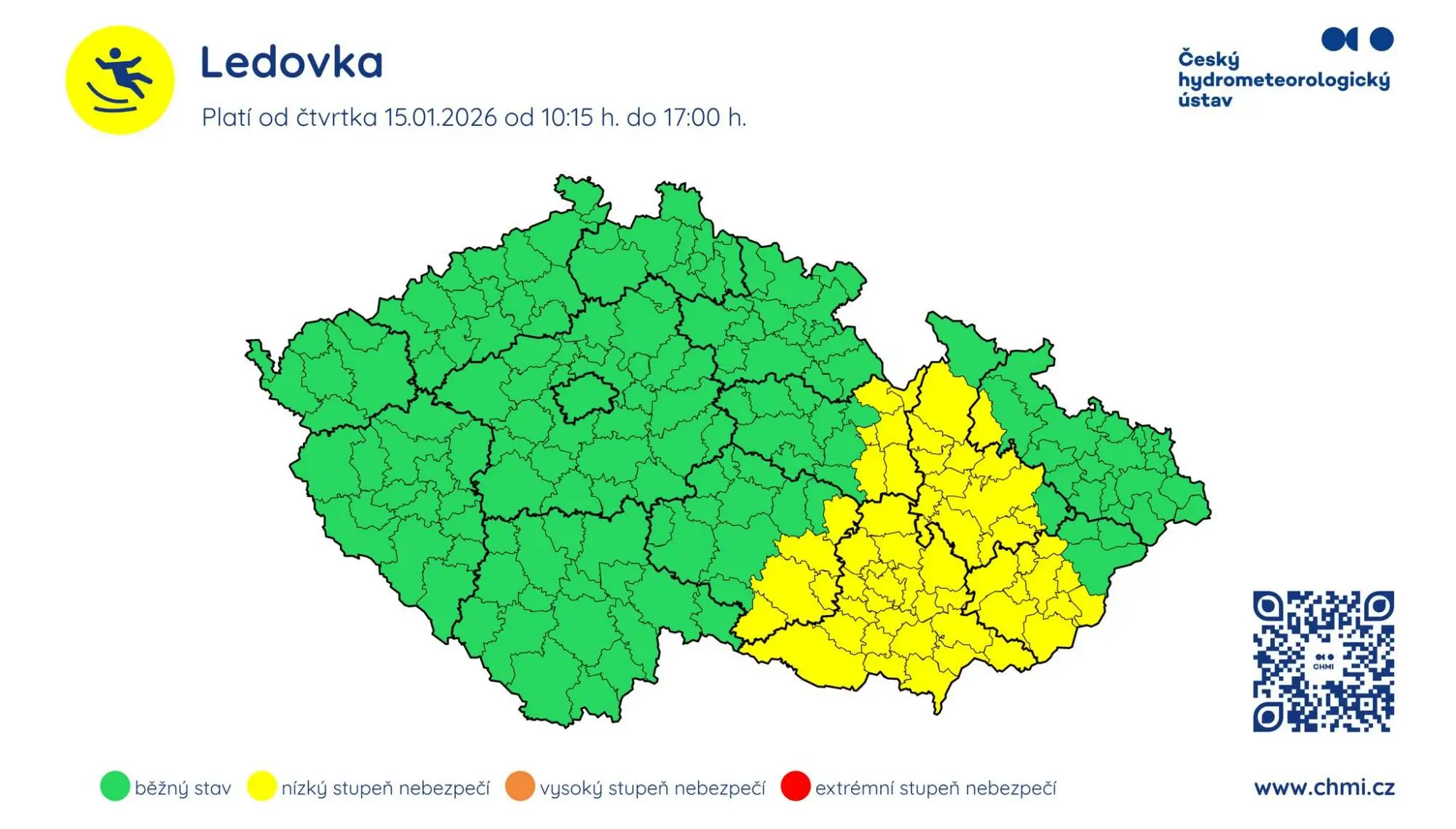 Aktuální výstraha na ledovku