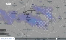 Srážky ve čtvrtek odpoledne podle GEM