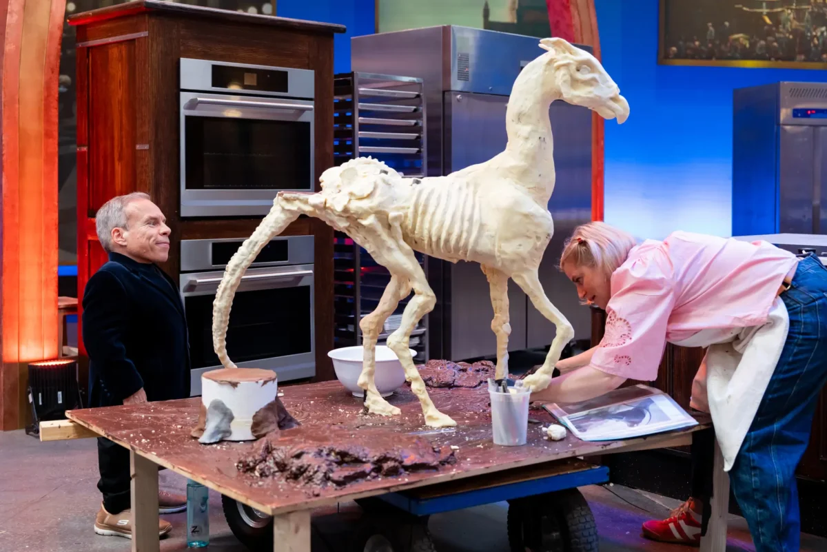 Příprava dortu ve tvaru koně pro pořad Harry Potter: Kouzelné pečení 