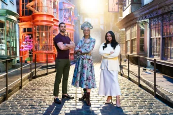 Porotci stojí v prostorách Harryho Pottera.