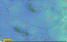 Aktuální teploty podle Windy