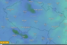 Aktuální teploty podle Windy