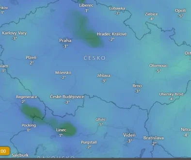 Aktuální teploty podle Windy