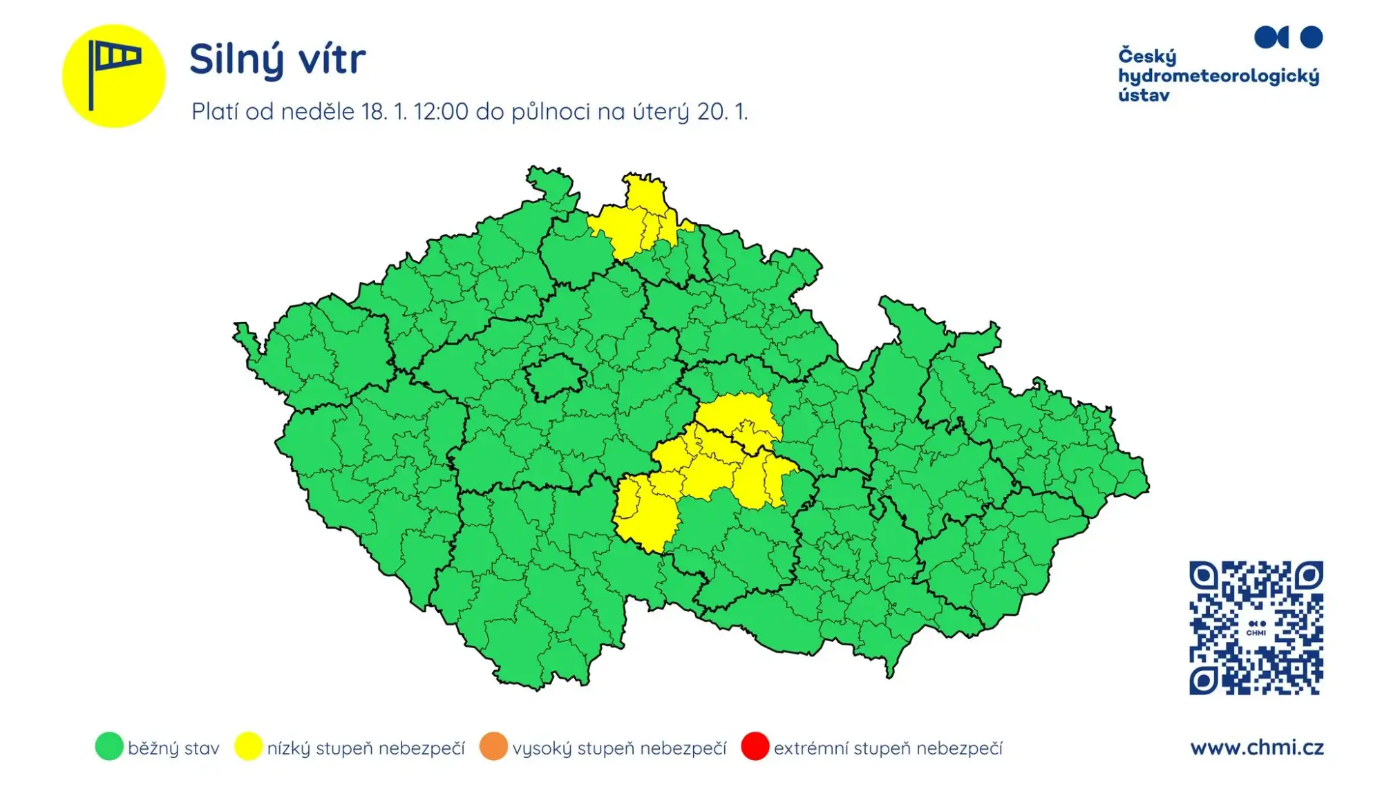 Výstraha přes silným větrem