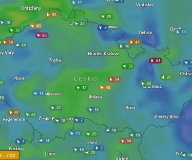 Nárazy větru aktuálně