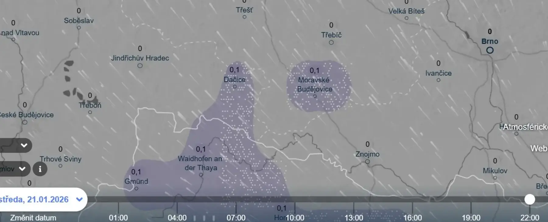 Sněžení v noci na čtvrtek