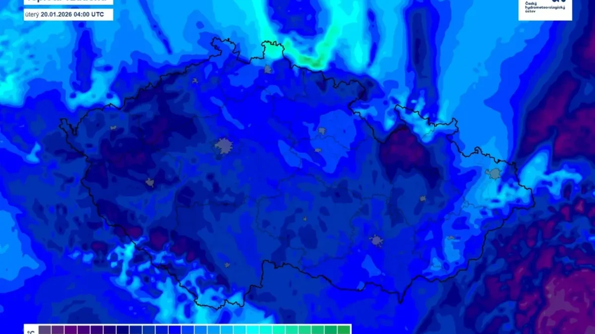 Teploty v úterý ve 4 hodiny ráno