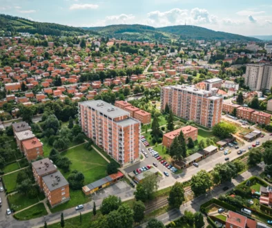 Pohled z výšky na Zlín