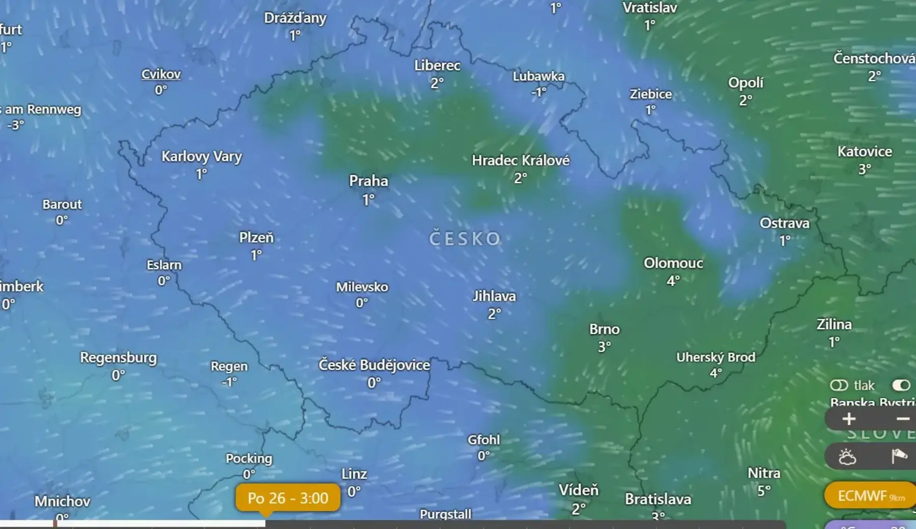 Severní, západní i východní proudění k nám přichází současně. Pak nemá být v každém koutu republiky jinak...