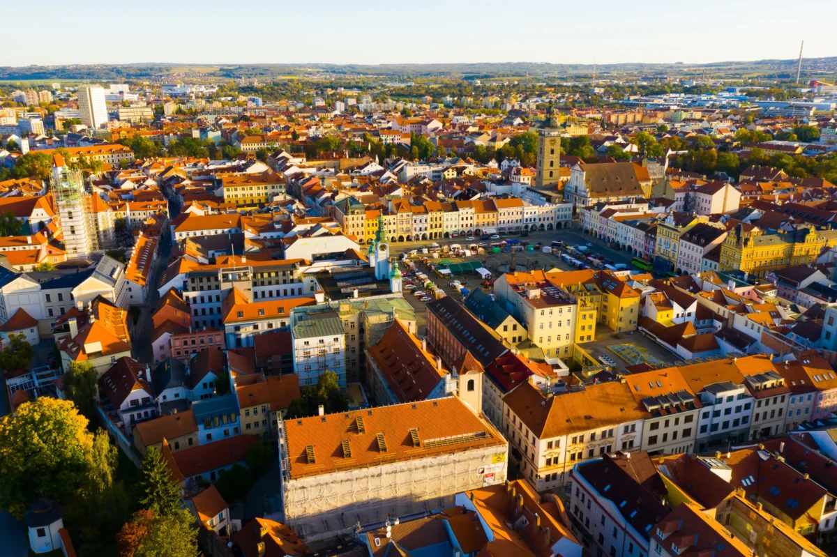 Pohled na České Budějovice. 