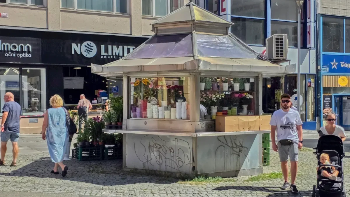 Květinářství v Brně.