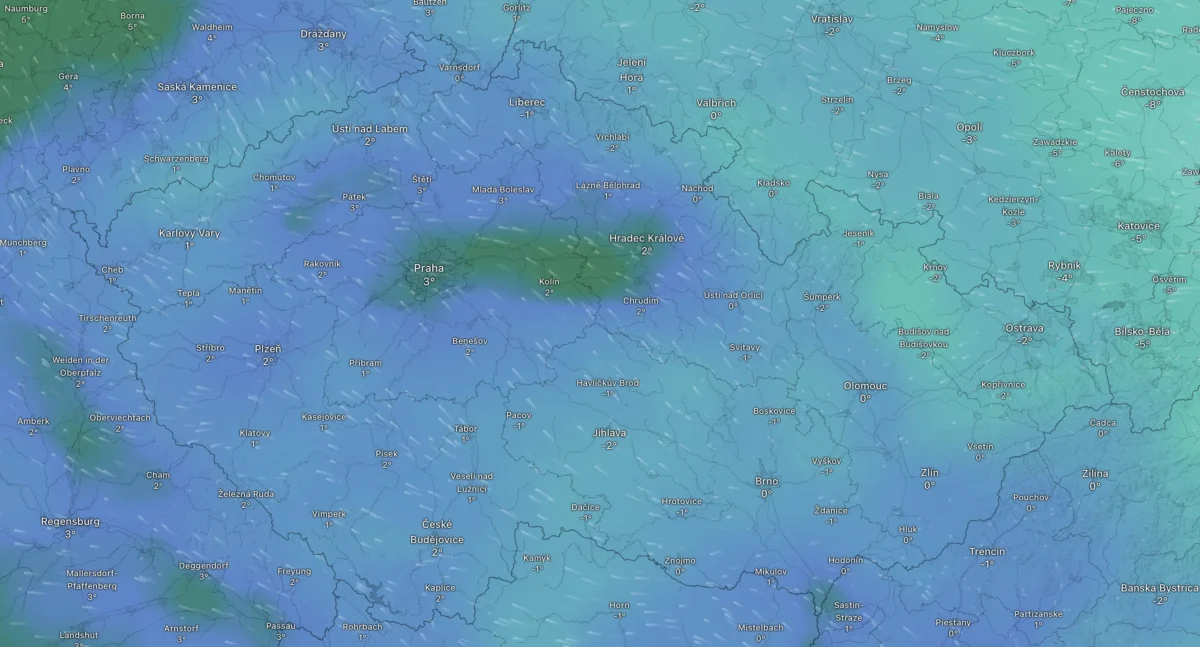 Snímek obrazovky 2026-01-27 v 185122 | TVGURU.cz Nedělní mapa počasí pro odpoledne
