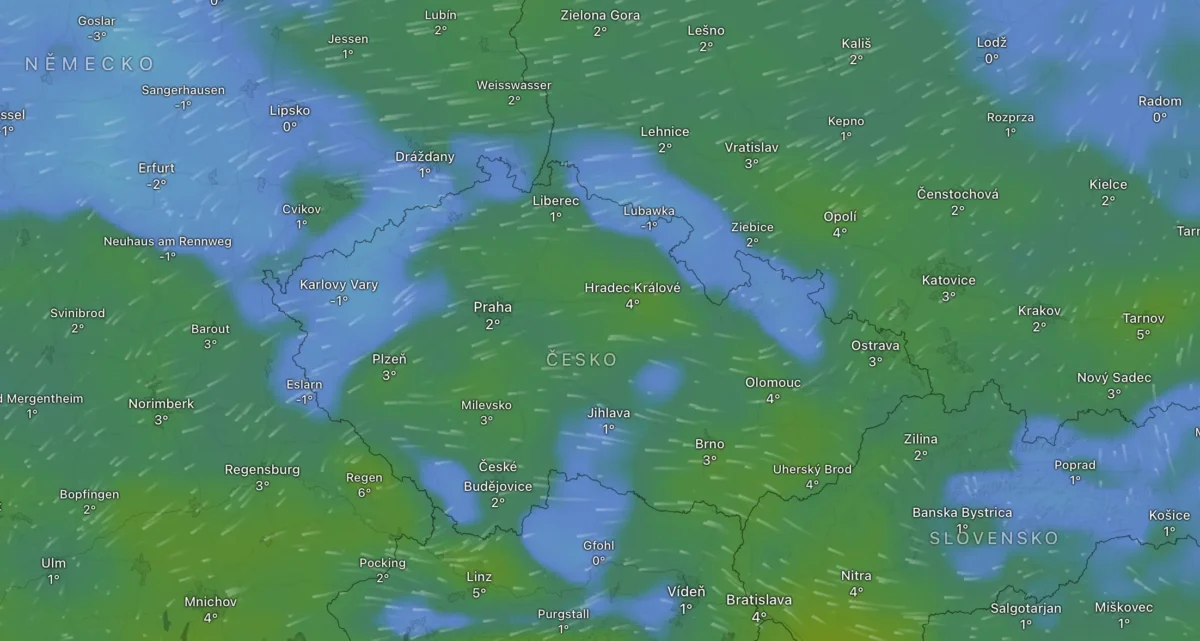 Snímek obrazovky 2026-01-27 v 211025 | TVGURU.cz Mapa s počasím na středu 28. ledna.