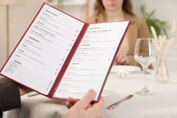 menu v restauraci