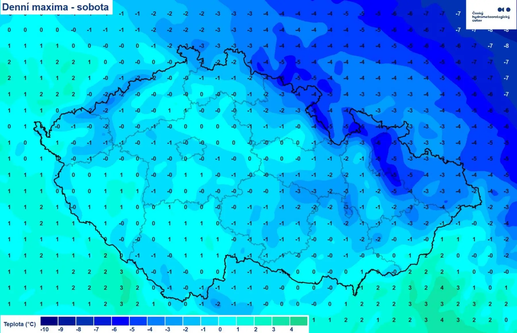 Sobotní denní maxima