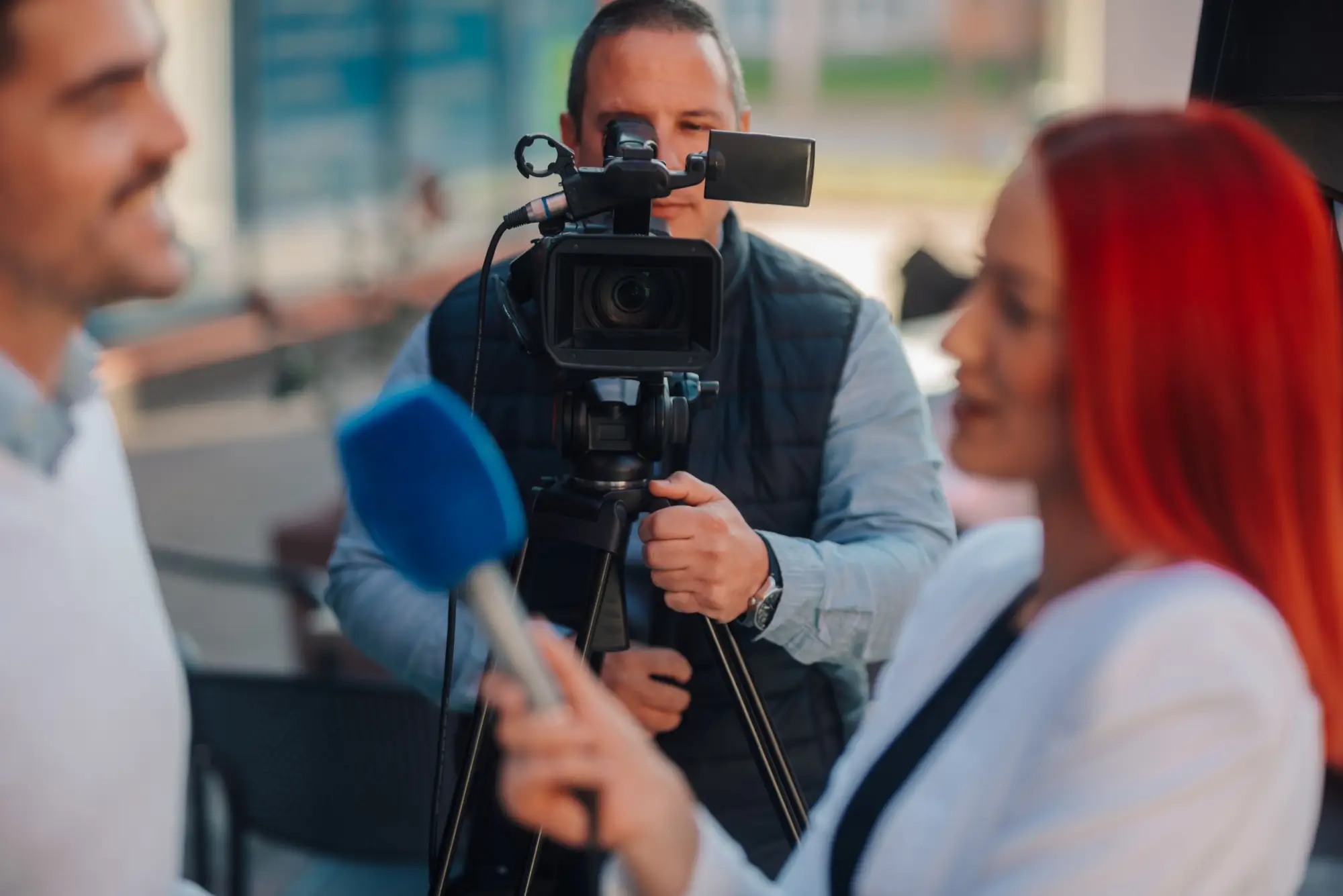 Natáčení rozhovoru pro publicistický pořad