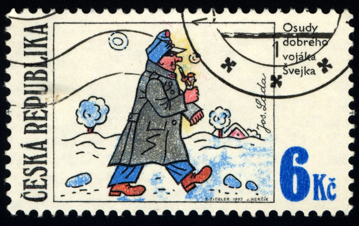 Poštovní známka s motivem od Josefa Lady