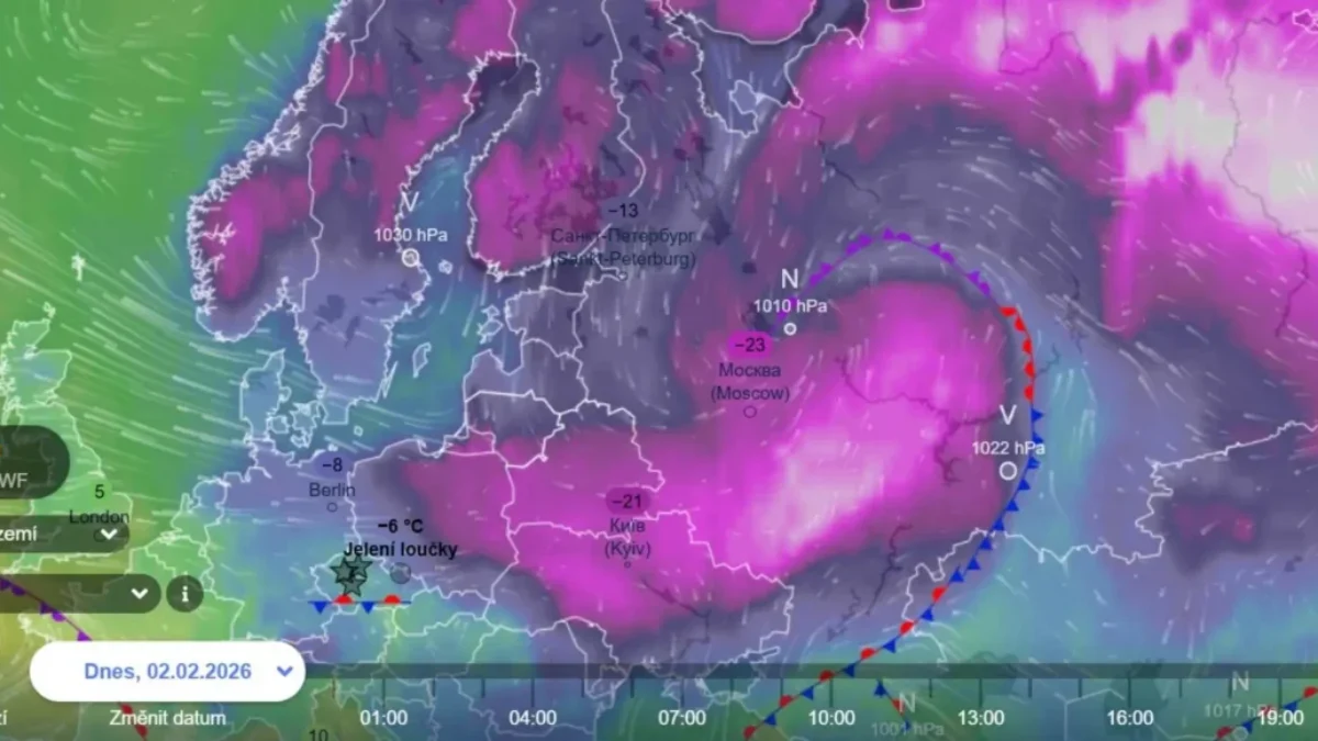 Teploty na východě