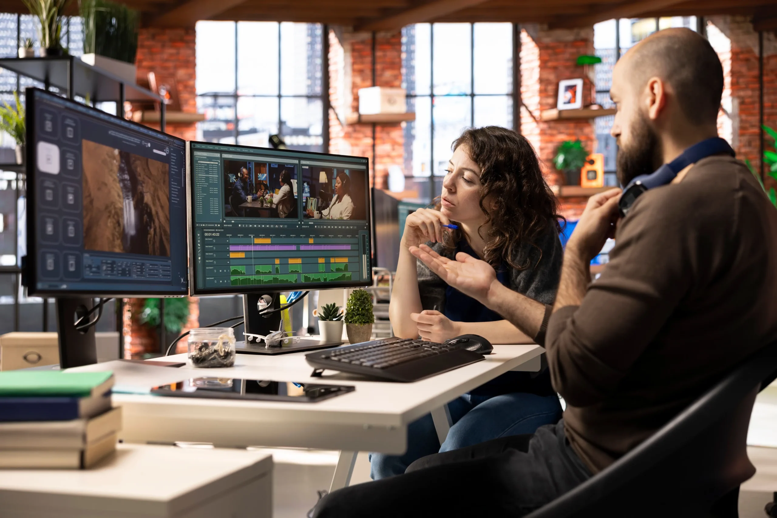 Dva lidé sedí upočítače