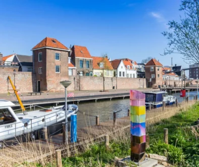 pohled na Amstrdam se skleněnou dekorací