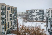 Zima v moderní čtvrti
