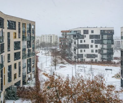 Zima v moderní čtvrti