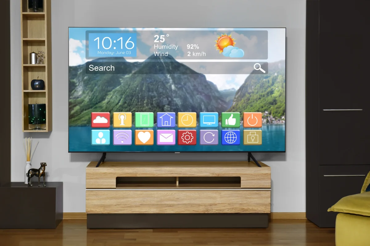 televize v obýváku