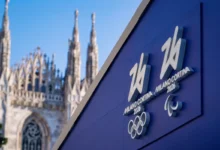 Cedule s olympijskými hrami v Miláně