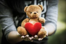 Člověk v rukách drží medvídka.