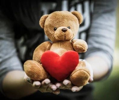 Člověk v rukách drží medvídka.