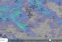 Mapa zobrazující počasí