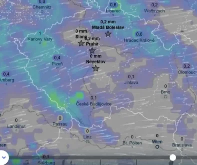 Mapa zobrazující počasí