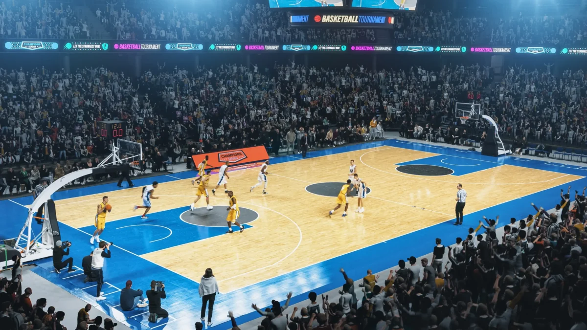 shutterstock_2387797645 | TVGURU.cz Hráči jsou na basketbalovém hřišti.