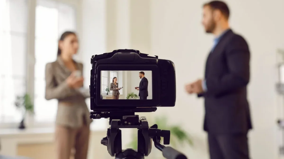 Televizní moderátoři ve studiu