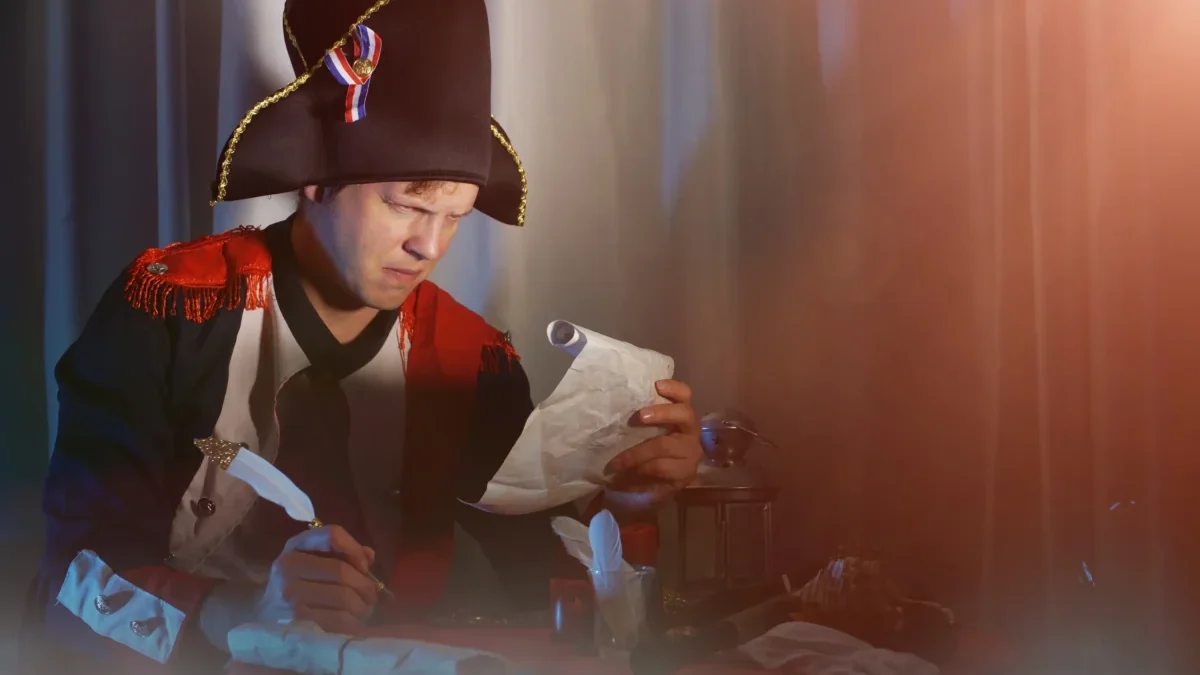 Muž vypadá jako Napoleon Bonaparte