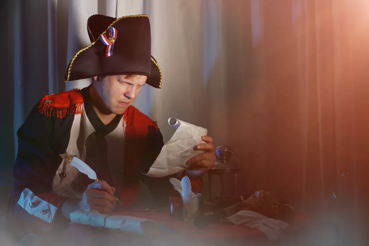 Muž vypadá jako Napoleon Bonaparte