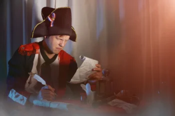 Muž vypadá jako Napoleon Bonaparte