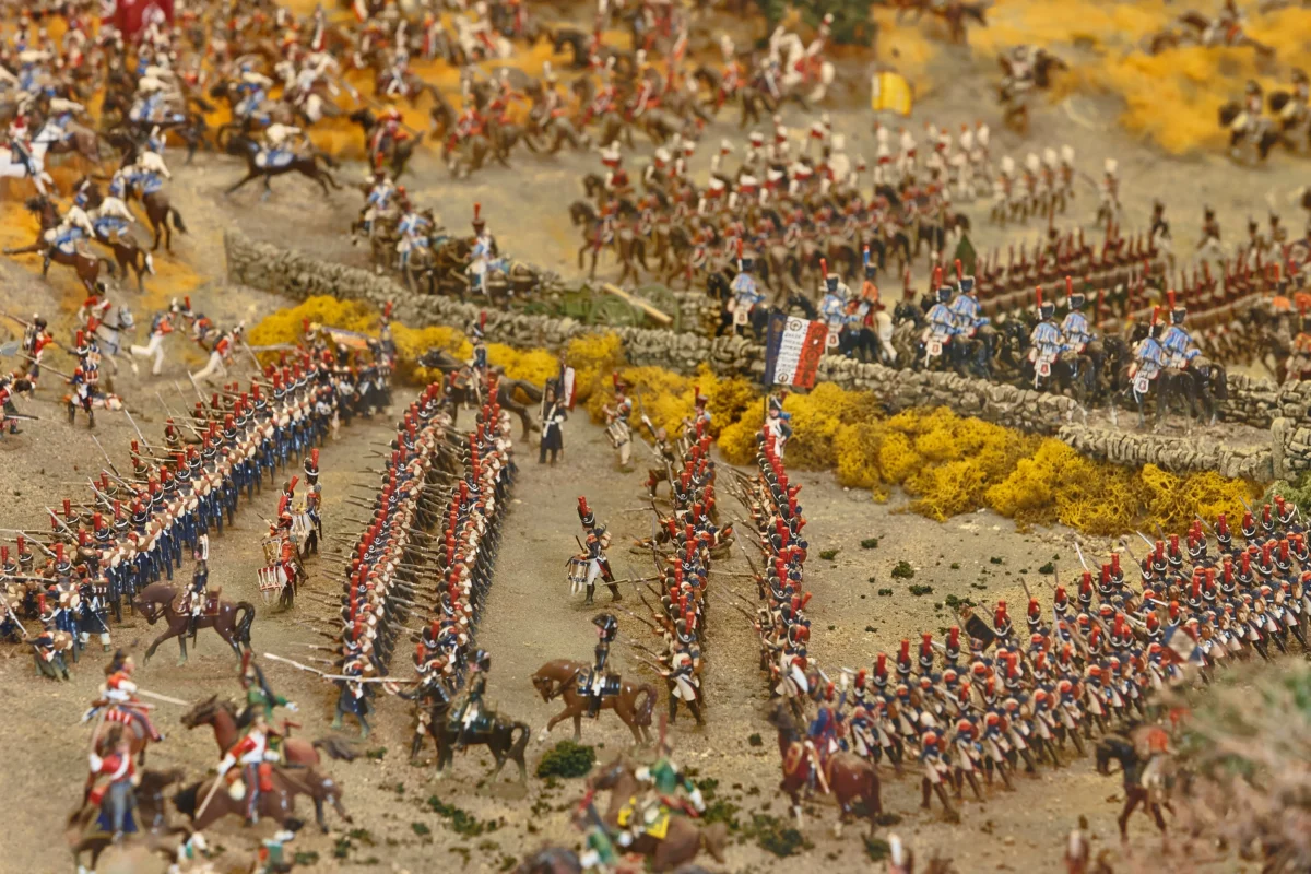 Znázornění bitvy u Waterloo