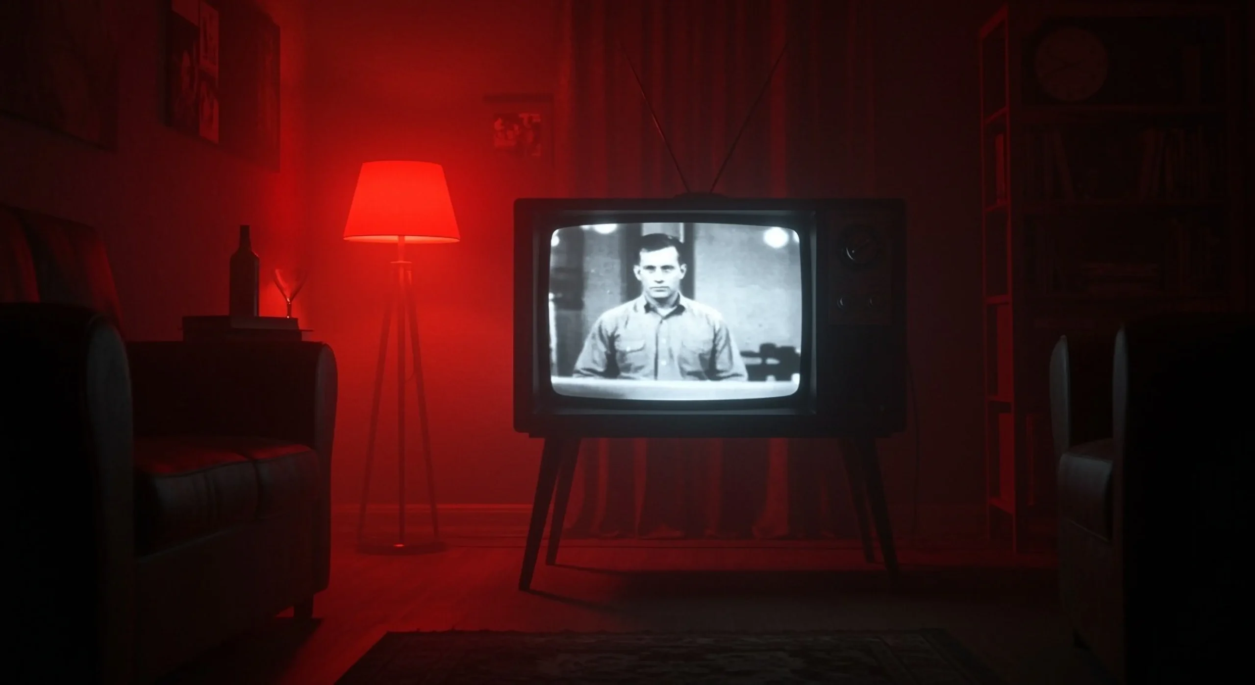 shutterstock_2656694345 1 | TVGURU.cz Televize v obýváku s červeným světlem