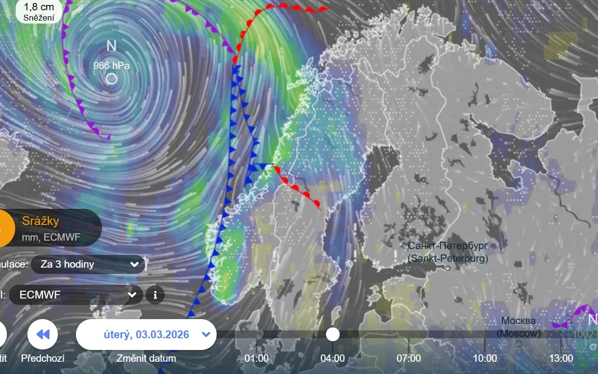 Sněžení ve Skandinávii | TVGURU.cz Sněžení ve Skandinávii
