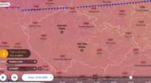 Jak se vám líbí růžová mapa? Na severu blížící se studená fronta