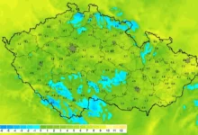 Mapa meteorologů se dnes ráno zbavila do modra. Zdroj: ČHMÚ
