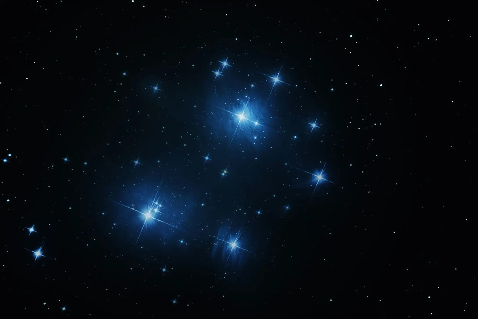 Plejády v souhvězdí Býka